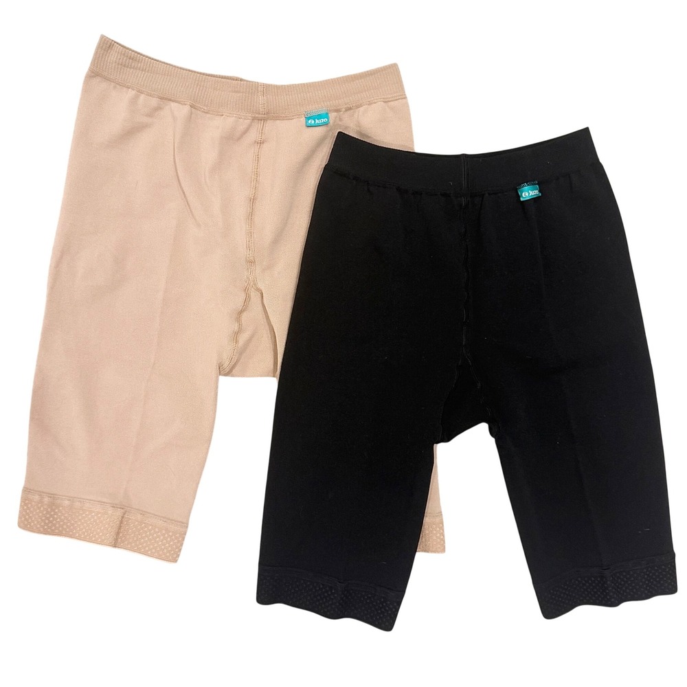 Juzo Compression Shorts Womens I/XS Black Beige Excellent 15-20 mmHg 3500FT 2pk